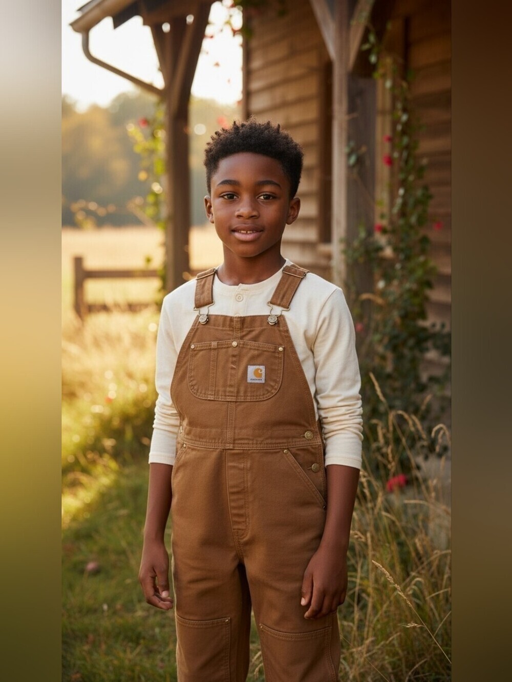 Carhartt YYR01 BRN - Boys 10/12 Duck Bib Overall - Unlined